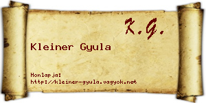 Kleiner Gyula névjegykártya
