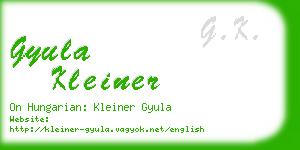 gyula kleiner business card